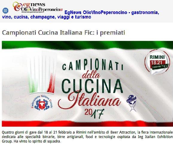 Campionati Cucina Italiana Fic: i premiati