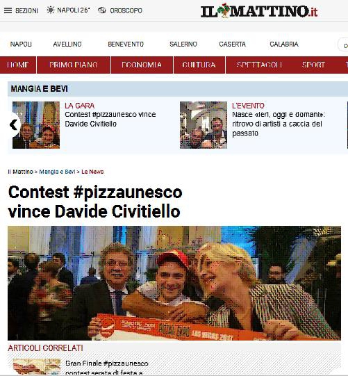 Contest #pizzaunesco vince Davide Civitiello