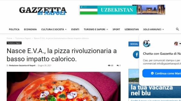 Nasce E.V.A., la pizza rivoluzionaria a basso impatto calorico.