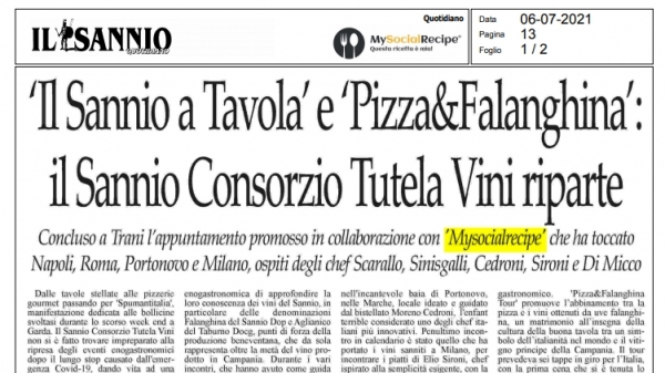 'Il Sannio a Tavola' e Pizza&Falanghina, il Sannio Consorzio Tutela Vini riparte