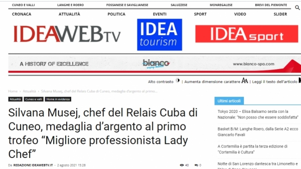 Silvana Musej, chef del Relais Cuba di Cuneo, medaglia d’argento al primo trofeo “Migliore professionista Lady Chef”