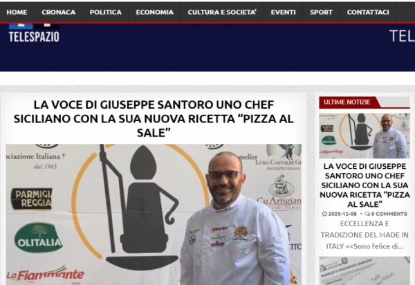 La voce di Giuseppe Santoro, uno chef siciliano con la sua nuova ricetta 'Pizza al sale'. 